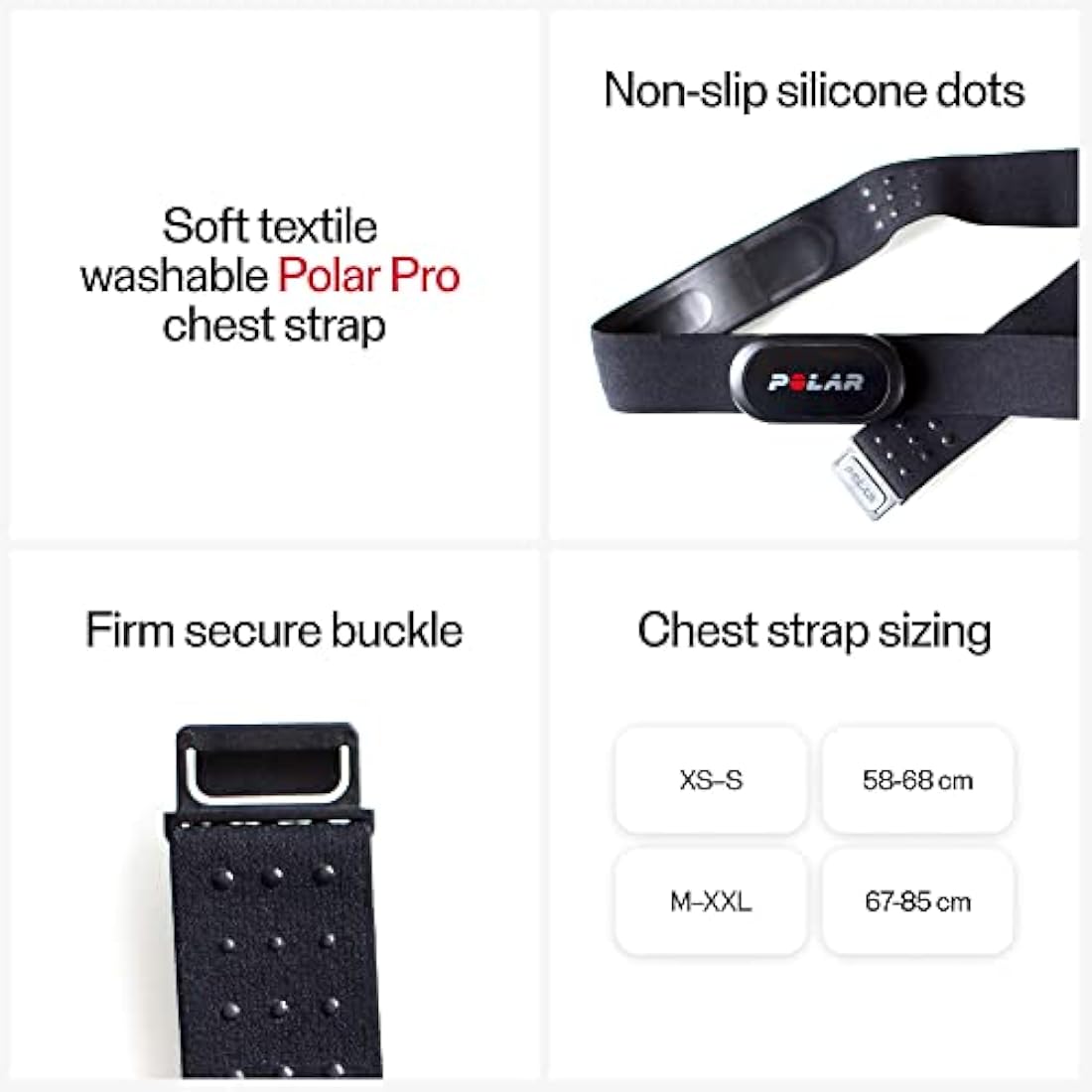 Polar H10 Heart Rate Monitor – ANT Plus, Bluetooth - Waterproof HR Sensor with Chest Strap - Built-in memory, Software updates