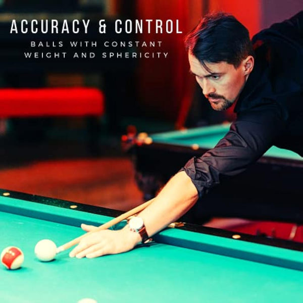 ELITER SPORTS ® - Professional American Pool Billiard Balls Set - 2-1/4" - 16 Billiards Accessories - Made of Pure Resin 5A Grade