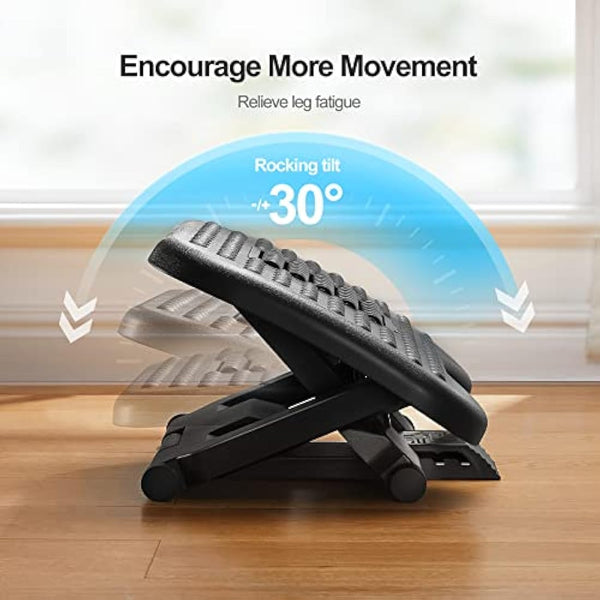 HUANUO Foot Rest, Foot Rest Under Desk with Massage Function, Adjustable Angle & 3 Different Height Positions, Non-Slip Foot Stool for Office & Home