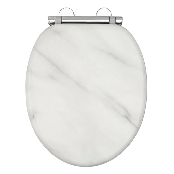 AQUALONA® Luxury Soft Close Toilet Seat - Moulded Wood - Stainless Steel Slow Close Hinges - Click, Lift & Clean Technology (Bamboo Toilet Seat)