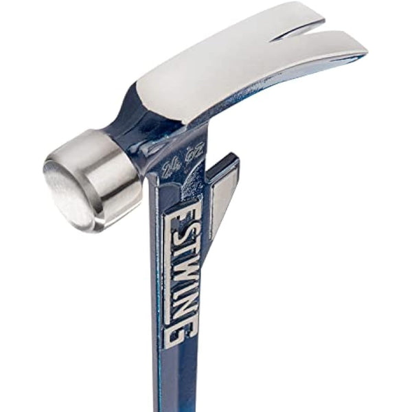 Estwing E6-24T 24oz 16-inch Smooth Face Hammertooth Hammer with Vinyl Shock Reduction Grip, Blue