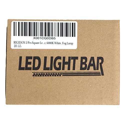 RIGIDON 2 Pcs Square Led Work Light, 4 inch 48W Spot Beam, 12V 24V Driving Lights Lamp for Car Off road Boat Truck 4x4 SUV ATV Tractors Excavator, 6000K White, Fog Lamp