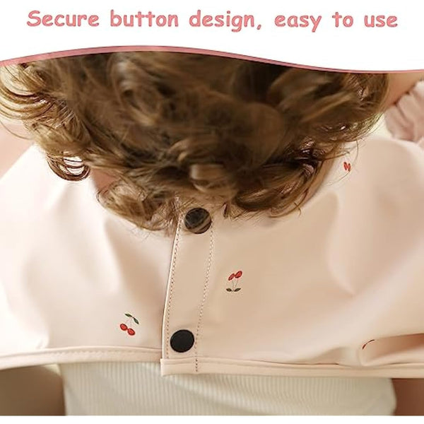 PewinGo Weaning Bib with Long Sleeves & BLW, Soft and Skin-Friendly Material, Coverall Bibs for Baby Feeding, Waterproof and Easy to Clean & Machine Washable, for Baby Infant Toddlers (Pink)