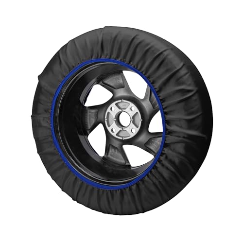 Sparco set of 2 textile snow chains for cars, easy to install, quiet and durable, approved, certified and reusable Sparco SnowShield, gloves included. (XXL)