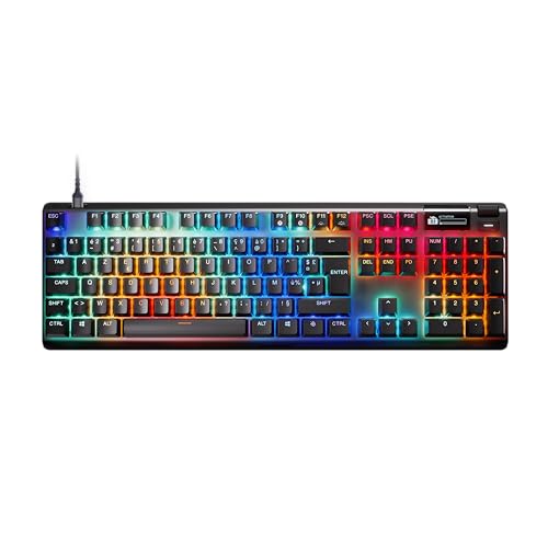 SteelSeries Apex Pro Gen 3 Gaming Keyboard - OmniPoint 3.0 HyperMagnetic Switches - Adjustable Actuation - Rapid Trigger - Game-Ready Presets - Rapid Tap/SOCD - OLED - RGB - USB-C - English QWERTY