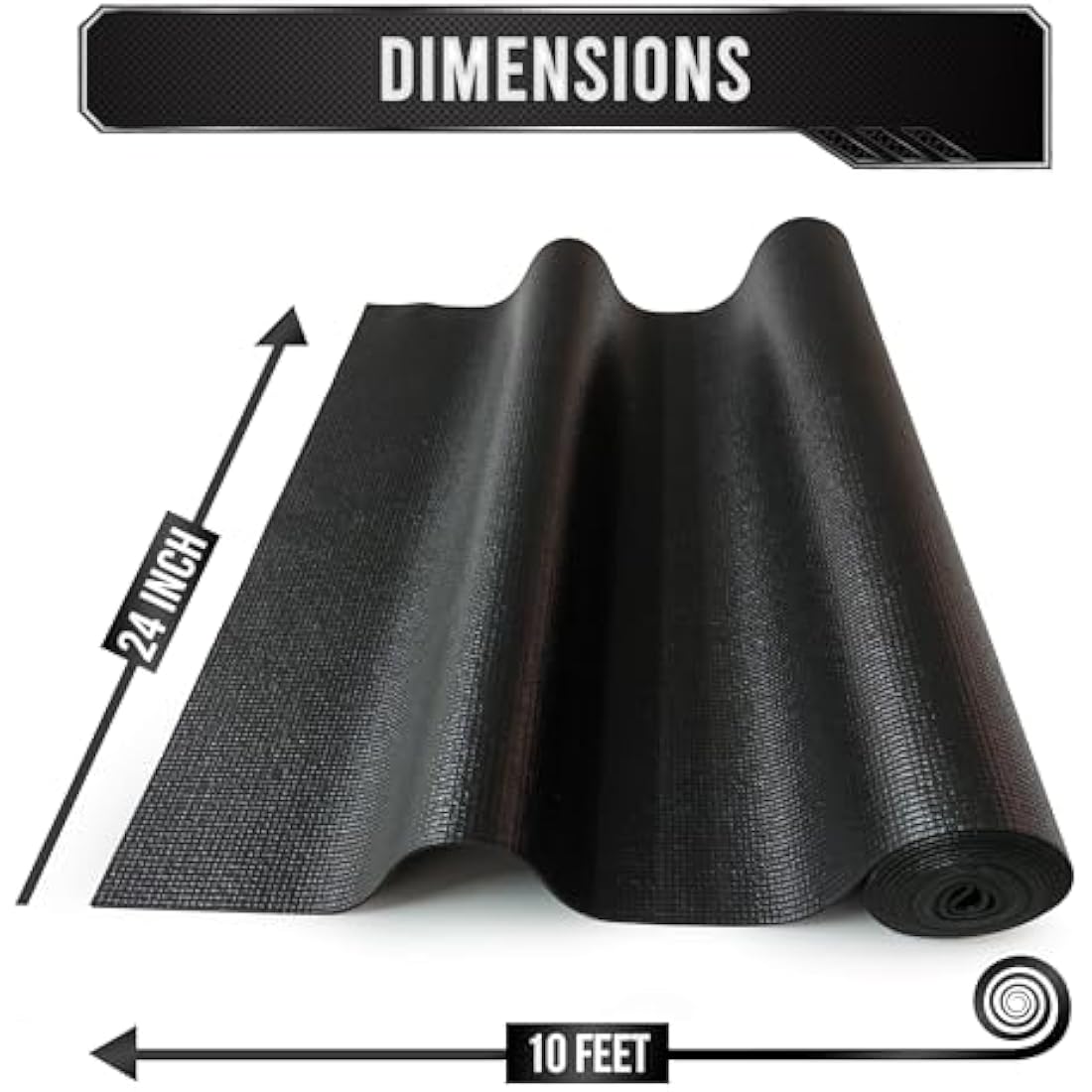 Precision Defined Professional Grade Tool Box Liner, 61 cm x 3.0 m, Black | Tool Box Drawer Liner, Shelf Liner Non Slip Mat, Thick Cabinet Shelf Liner, Toolbox Drawer Liner