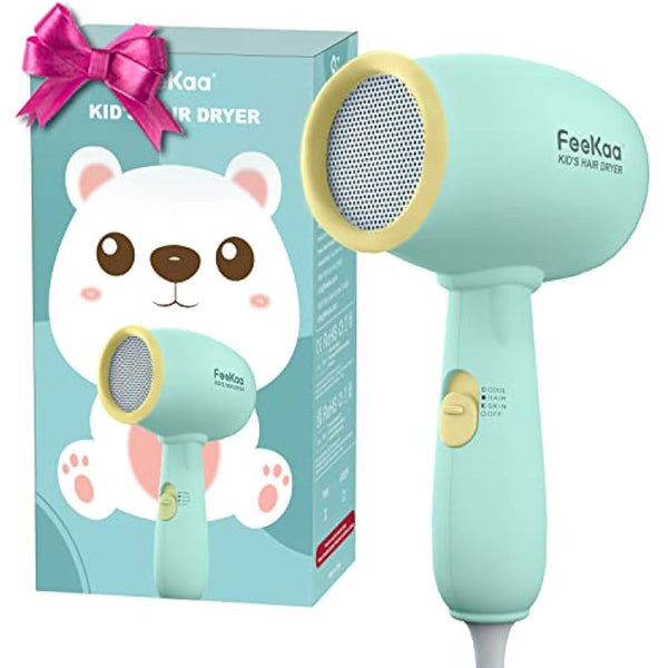 Feekaa Kids Hair Dryer, Portable Mini Baby Blow Dryer, Quiet Small Hair Dryer Travel Size for Children, Compact Kids Hairdryer with DIY Stickers, Gift for Boy & Girl Birthday, New Born, Baby Shower