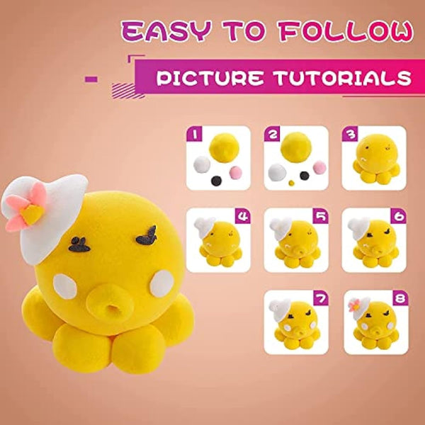 24 Colors Air Dry Clay, Ultra Light Modeling Clay, QMay Magic Clay Artist Studio Toy, No-Toxic Modeling Clay & Dough, Creative Art DIY Crafts, Gift for Kids