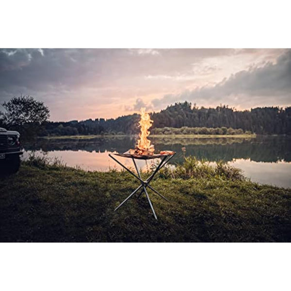 FENNEK HIGHFIRE, Transportable Fire Mesh | Includes Bag | Perfect for Home or Mobile Use | Made of Temperature Resistant Stainless Steel | XL | 60 x 60 x 63 cm (23.6" x 23.6" x 24.8")