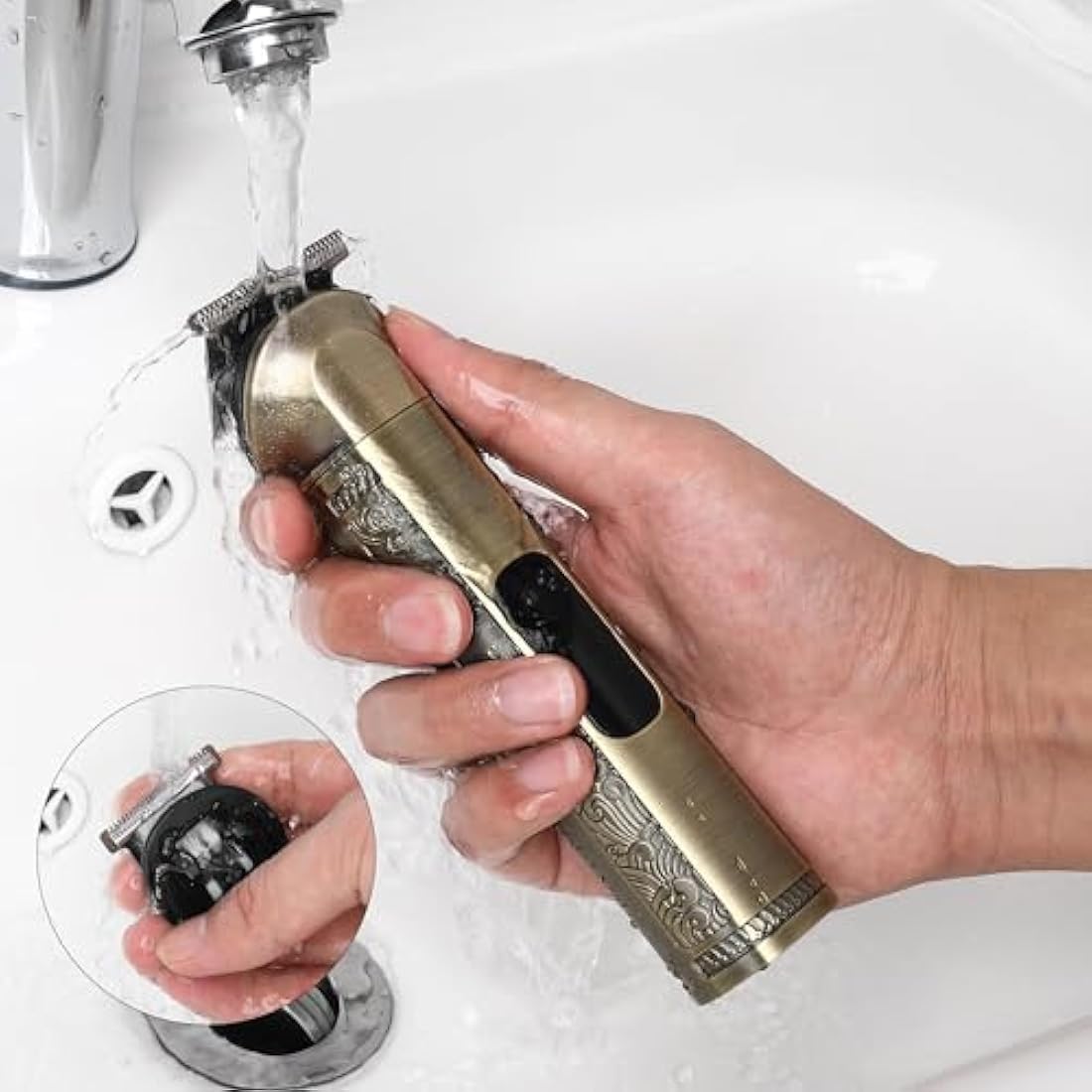 Hatteker Beard Trimmer Kit Professional Hair Clipper Zero Gapped T-Blade Electric Razor Shaver for Nose Ear Body Face Mustache Trimmer for Men Cordless Grooming Kit Waterproof 8 in 1