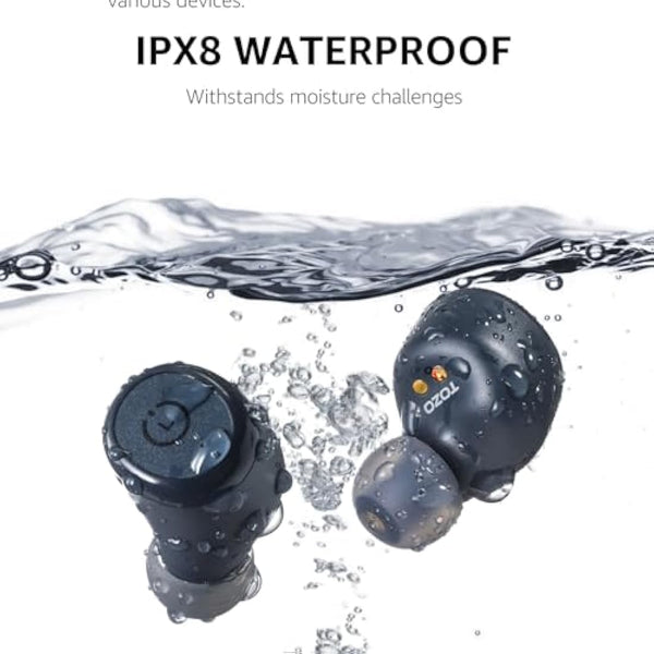 TOZO T10 Wireless Earbuds Bluetooth 5.3 Headphones, App Customize EQ, Ergonomic Design, 55H Playtime, Wireless Charging Case, IPX8 Waterproof Powerful Sound in-Ear Headset Blue(New Upgraded)