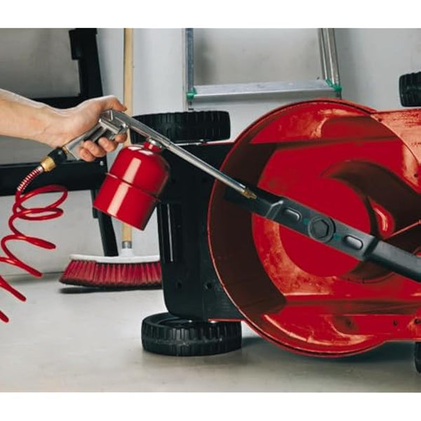 Einhell Metal Air Tool Accessory Set | 5 Pc Compressor Air Tools With Quick Coupling - Airbrush Kit, Spray Gun, Blow-Out Gun, 4M Compressed Air Hose, Tyre Pressure Gauge And Inflator