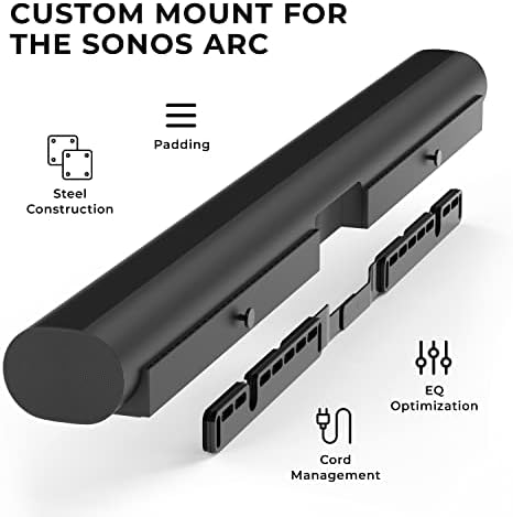 HumanCentric Wall Mount Compatible with Sonos Arc and Sonos Arc Ultra Sound Bar (Black), Mount on Wall Under TV, Floating Style, Hidden Design, Hardware Included