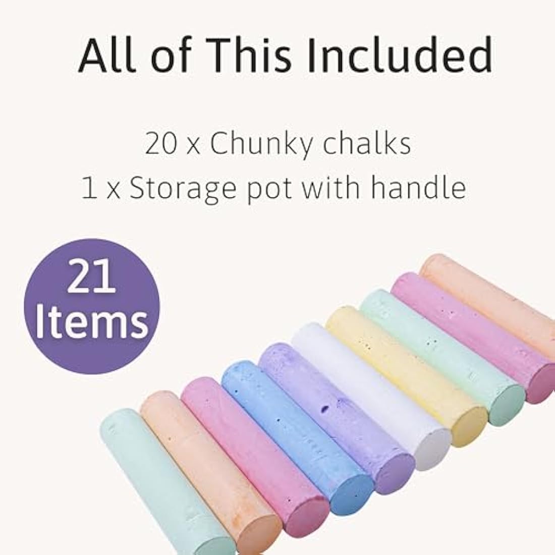 Jaques of London Premium Chalks for Children Giant for Outside | Creative Garden Toys for 1 Year olds | Pavement Chalks spark creativity, fine motor skills, and imaginative play | Since 1795