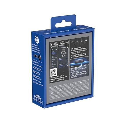 SteelSeries Arctis GameBuds for PS5 - Wireless Gaming Earbuds - 2.4GHz + BT 5.3 - ANC/Transparency - IP55 Water Resistant - 40H Battery - Wireless Charging - PS5, PC, Switch 2, Mobile - White