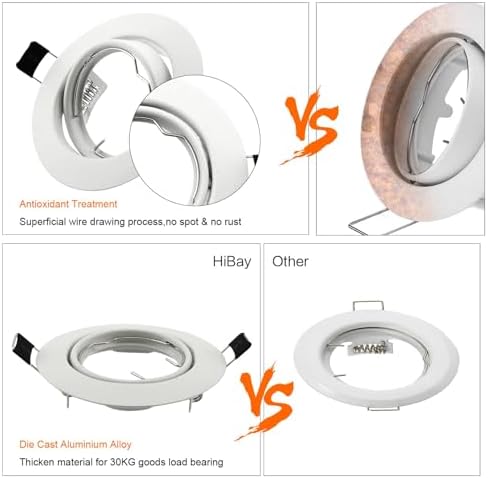 HiBay 10x LED Downlights GU10 Recessed Ceiling Lights Spotlights Round White Spot Light Fittings Indoor 240V