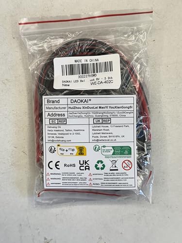 DAOKAI LED Lighted Rocker Switch 12V 30A SPST 3 Pin ON Off Toggle Switch Illuminated Red Lighted Oval Shaped Switch for Automotive Truck RV Boats - 5pcs