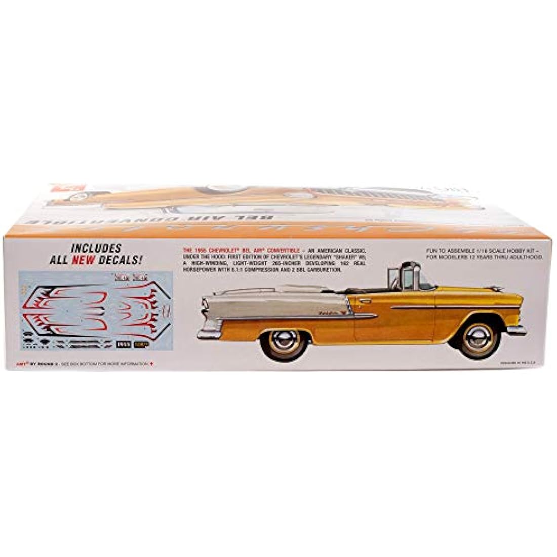 AMT AMT1134/06 1/16 1955 Chevy Bel Air Convertible Model Kit, Various