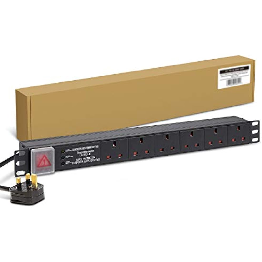 Dynamode 6 Way PDU Extension Lead- 13A Multi Plug Switched Power Distribution Unit (PDU) Rack Mount Charging Station with 1.8 M Cable for Home Office 19 Inch PDU Server Cabinet with Surge Protection