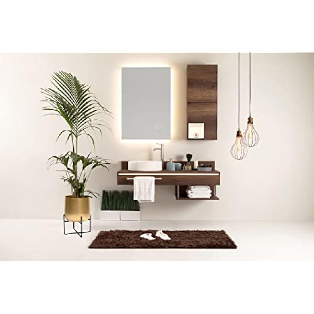 Gold Plant Pot with Black Plant Stand - Gold Planters Large Indoor