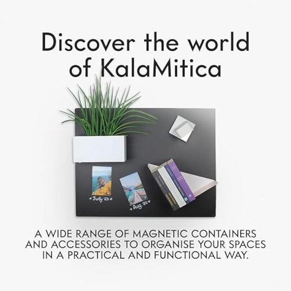 KalaMitica - Set of 3 Magnetic Cubes 6.5 cm - Ice, Gunmetal, Black - Storage Boxes or Plant Pot Holders with Powerful Magnet for Wall Magnetic Boards