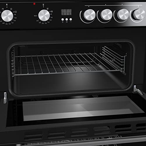 Hisense HDE3211BBUK 60cm Electric Cooker with Ceramic Hob-Black , A Rated Double Oven