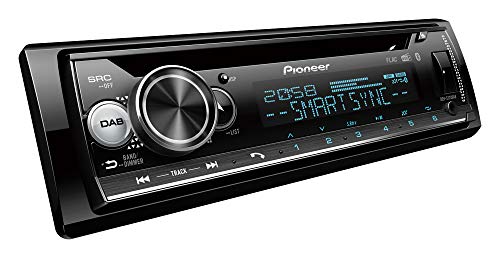 Pioneer DEH-S720DAB 1-DIN CD Tuner with DAB/DAB+, Bluetooth, multi colour illumination, USB, Spotify, Pioneer Smart Sync App and compatible with Apple and Android devices.