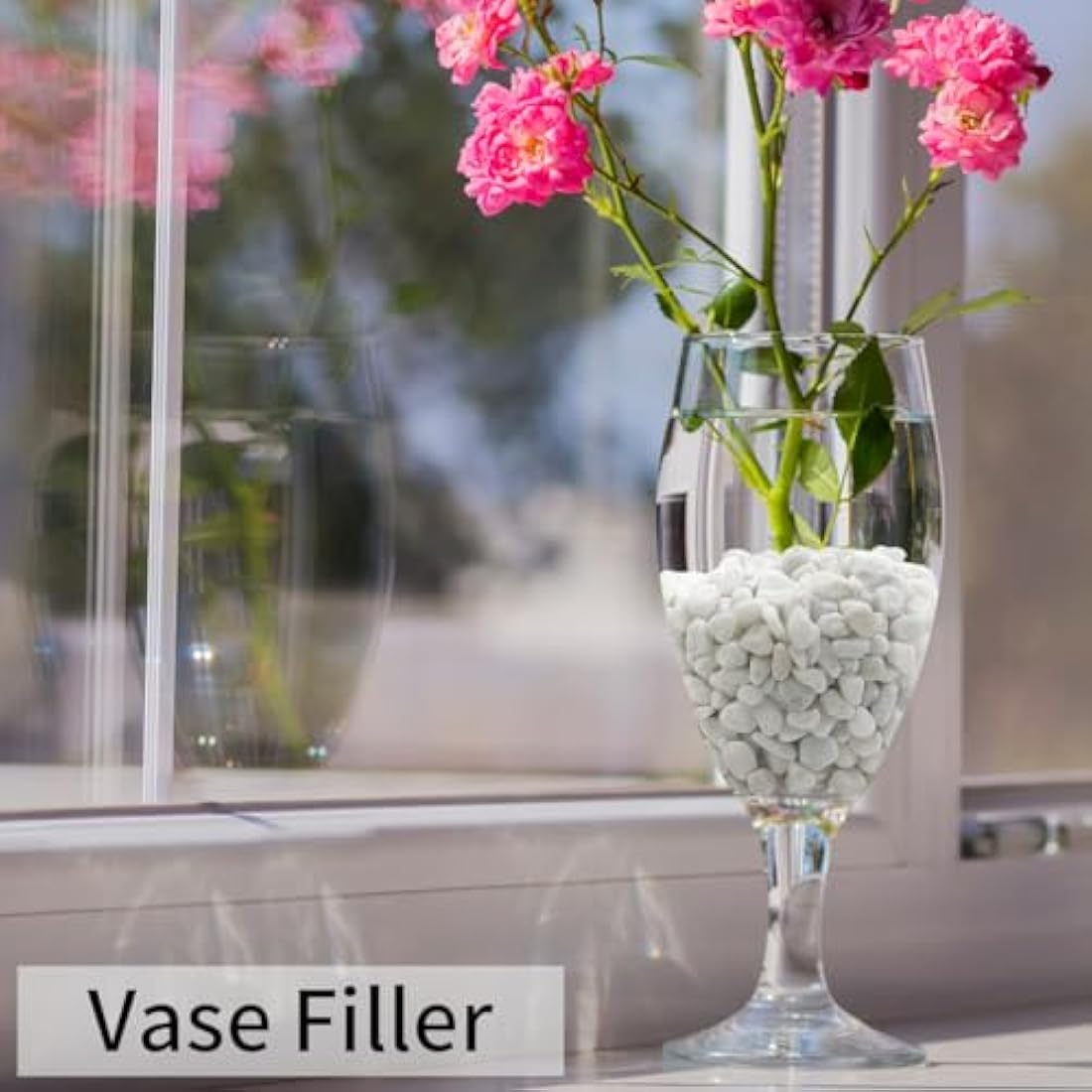 FANTIAN 2lbs Natural White Gravel Pebbles for Garden, 6-9 mm White Stones for Garden Fish Tank Gravel Aquarium Succulent Cactus Vase Landscaping and Outdoor Decorative Stones