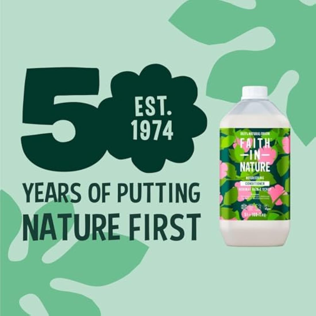 Faith In Nature Natural Wild Rose Conditioner, Nourishing for Normal Hair & Scalp, Vegan & Cruelty Free, No SLS, Silicones or Parabens, 5L Refill Pack