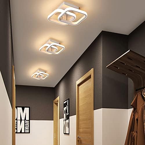 EIDISUNY LED Ceiling Light 22W Modern Square Design LED Ceiling Lamp Cool White/Natural White/Warm White/Metal Ceiling Lighting Fixture for Living Rooms Bedrooms Hallway Office 85V-265V (White)