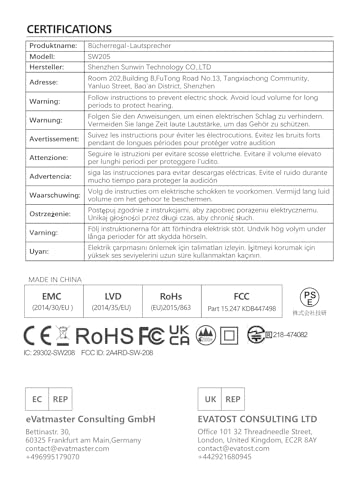 Sanyun SW203 4.0 Computer Speakers - 60W 4-Way DSP Control 3D Immersive Sound - 3" Carbon Fiber Woofer & 20mm Silk Dome Tweeter - 24bit DAC USB/Bluetooth 5.4/AUX - Studio-Grade Audio (Pair, Black)
