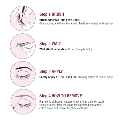 i•ENVY Super Strong Hold Eyelash Adhesive, Waterproof, 48-Hour Long-Lasting Lash Glue, Latex-Free, Hypoallergenic, Quick-Drying with Brush-On Applicator for Strip Lashes (Clear, 1 Pack)