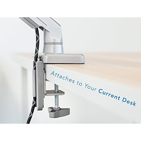 Mount-It! Single Monitor Arm Mount | Desk Stand | Full Motion Height Adjustable Articulating Mechanical Spring Arm | Fits 24 27 29 30 32 Inch VESA Compatible Computer Screen | C-Clamp and Grommet Base