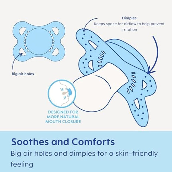 MAM Night Glow in the Dark Silicone Pacifier, Pink,0-6 Months, 2-Count