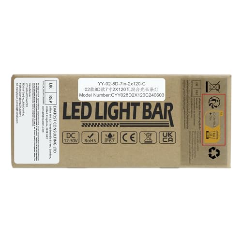 RIGIDON 8D Led Work Light Bar, 12 inch 240W 12V 24V 7D Tri Row Fog Light for Car Off road Truck SUV ATV 4x4 Boat, Flood Spot Combo Beam, Waterproof Outdoor Driving Lighting, 6000K White