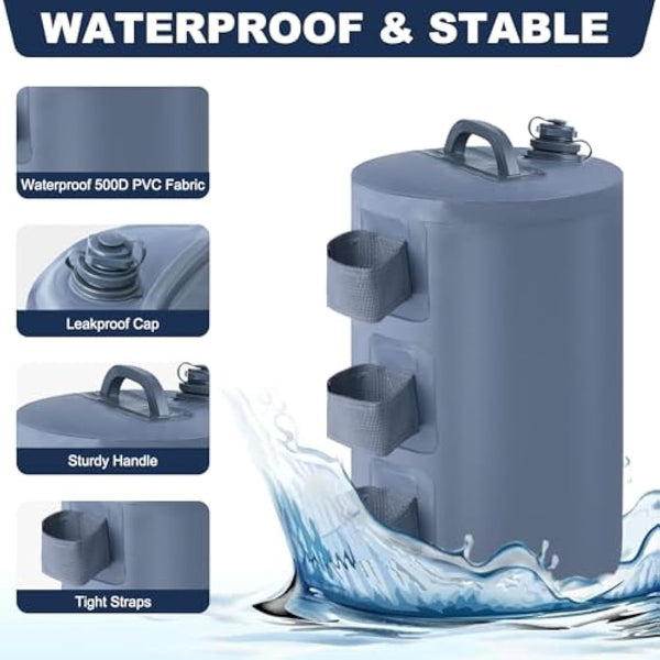 MASTERCANOPY Gazebo Water Weight Bags,Leg Weights for Pop Up Canopy 4pcs/Pack Gray