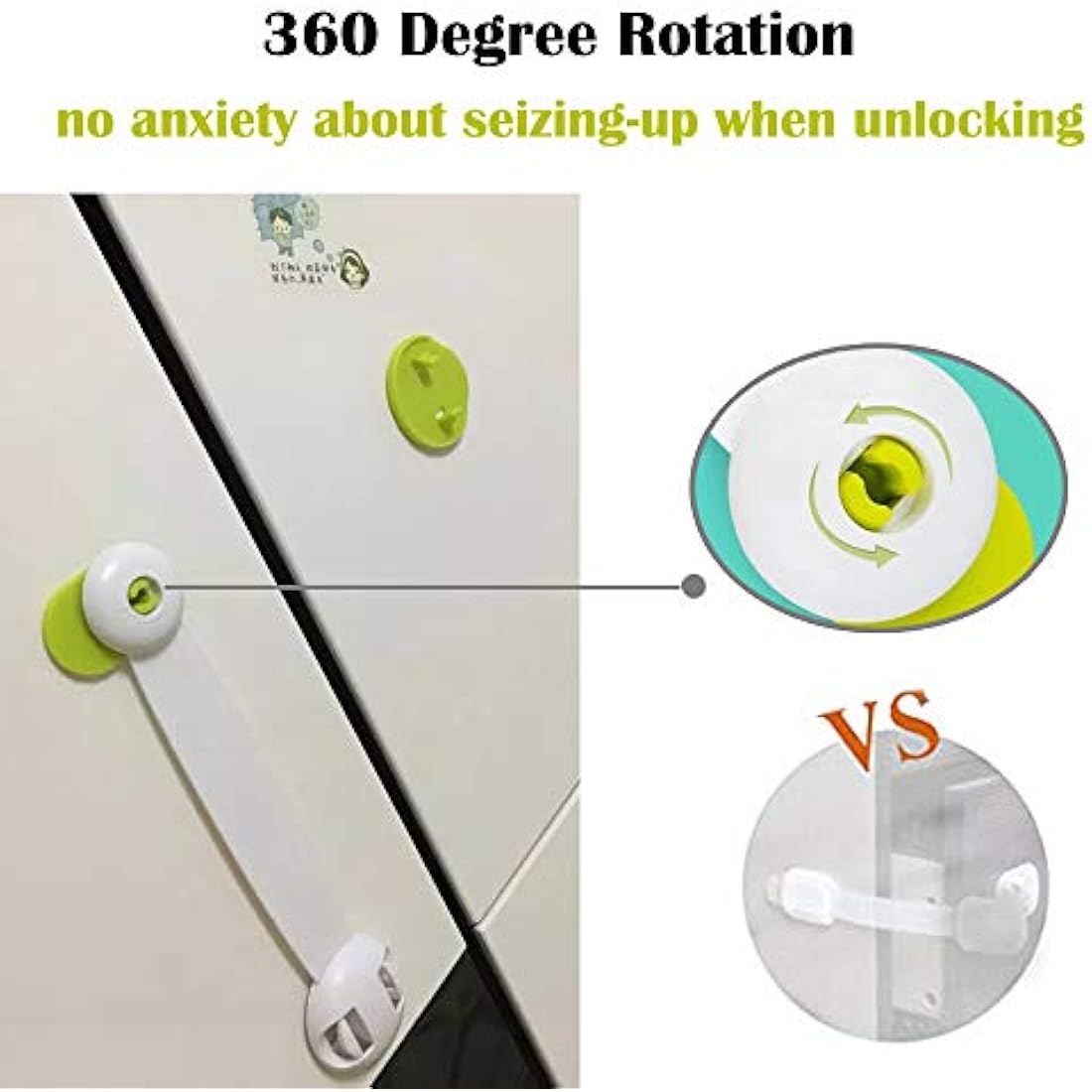 SMBOX Child Safety Cupboard Latch 6 Packs Stick On for Kitchen Self Adhesive Baby Proofing Latch Children Proof Locks for Door, Drawer, Closet, Refrigerator, Trash