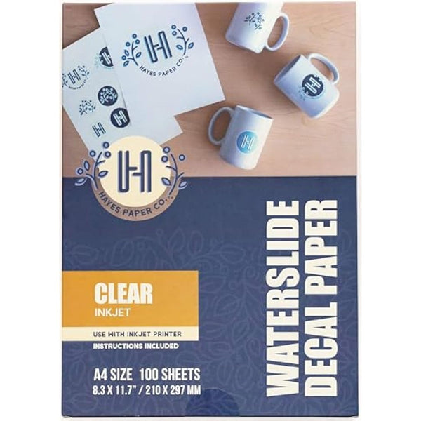 Hayes Paper Co, Waterslide Decal Clear Inkjet (A4, 100 Sheets)