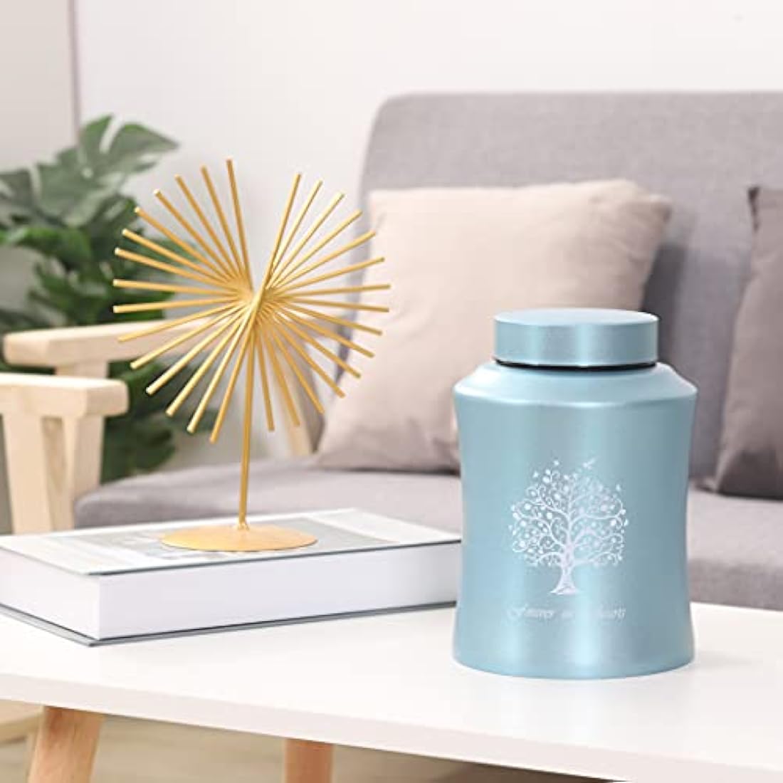 Adult Cremation Urn for Human Ashes - Medium Size for Dad or Mom - Funeral Urn (Blue)