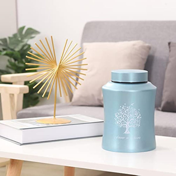 Adult Cremation Urn for Human Ashes - Medium Size for Dad or Mom - Funeral Urn (Blue)