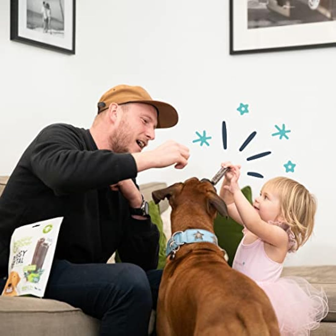 Edgard Cooper Treats Dental Stick, Large - Eucalyptus & Apple - (8 x 7 stick pack), Natural Dog Chew Sticks, Dental Hygiene, One per Day, Low Calorie, Long Chewing, Fresh Breath