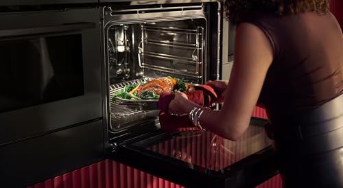 AEG 3000 Series Surroundcook Integrated Oven BEX335011B, 72L Multilevel Cooking, Turbo Grill, Defrost, Led Display, XL Baking Tray, Aqua Clean, Built-in Oven 590x560x550mm, Class A+++ Black