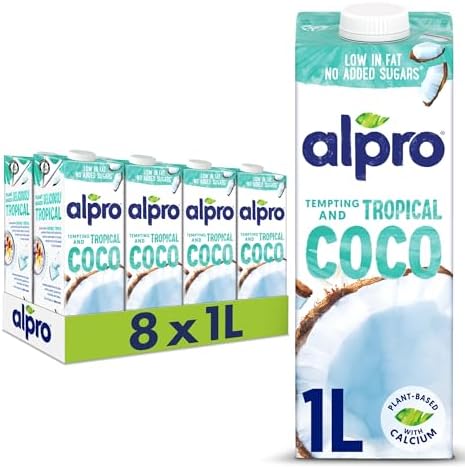 Alpro Coconut Plant-Based Long Life Drink - Vegan Dairy Free & Lactose Free Milk Alternative - 1L (Pack of 8)