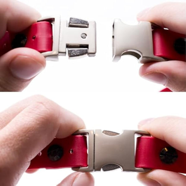 Educator Quick Snap Bungee Collar, 1-Inch Wide by 33-Inches Long, Red