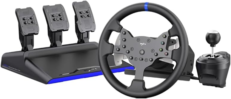 PXN V99 PC Racing Wheel with Pedals and Shifter 3NM Force Feedback Steering Wheel for PC PS4 Xbox One Xbox Series X | S