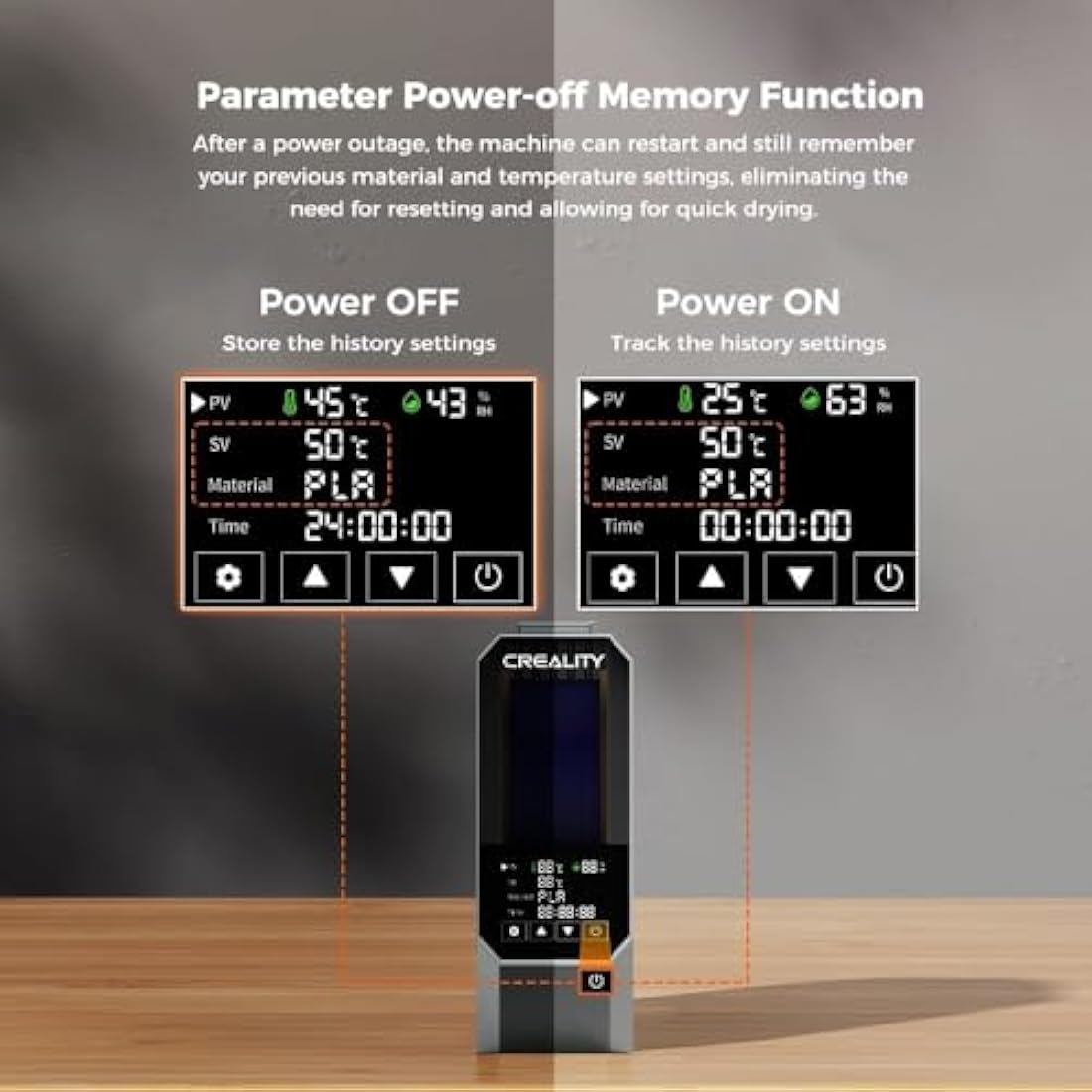 Creality Official Space PI Filament Dryer Box, 3D Printer Filament Dryer Box with 360° Heating, Upgraded Filament Dehydrator Storage Box with Fan for PLA ABS PETG TPU Nylon PA Filament 1.75MM 2.85mm