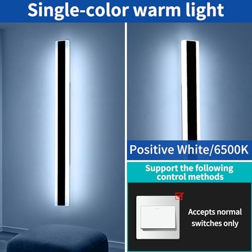 Mikeru 6500k Cool White Outdoor Wall Light, 150cm Modern Porch Wall Light, LED Vertical Long Acrylic Garden Fixture, IP65 Waterproof for Balcony, Living Room, Garage, Patio