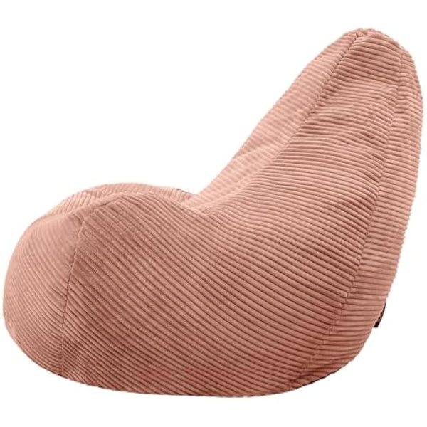 icon Dalton Cord Recliner Bean Bag, Dusk Pink, Large Adult Bean Bag Chair with Filling Included, Comfy Chair, Living Room Furniture, Bedroom Furniture