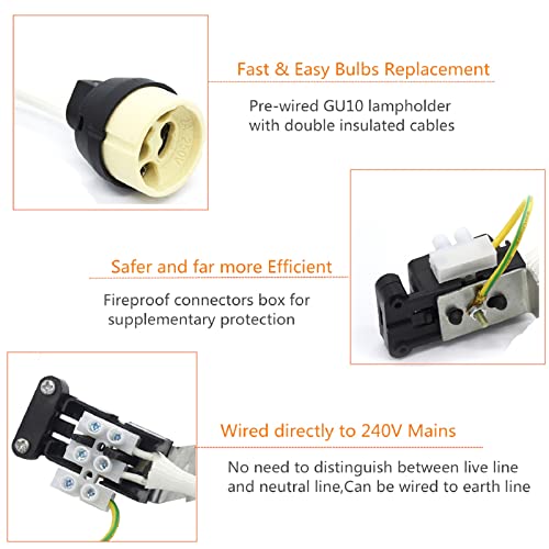 Allesgute 6X 5W GU10 Downlights for Ceiling Dimmable, 30 Tilt Swivel LED Recessed Ceiling Lights Round Brushed Chrome Spotlights 240V Cool White,