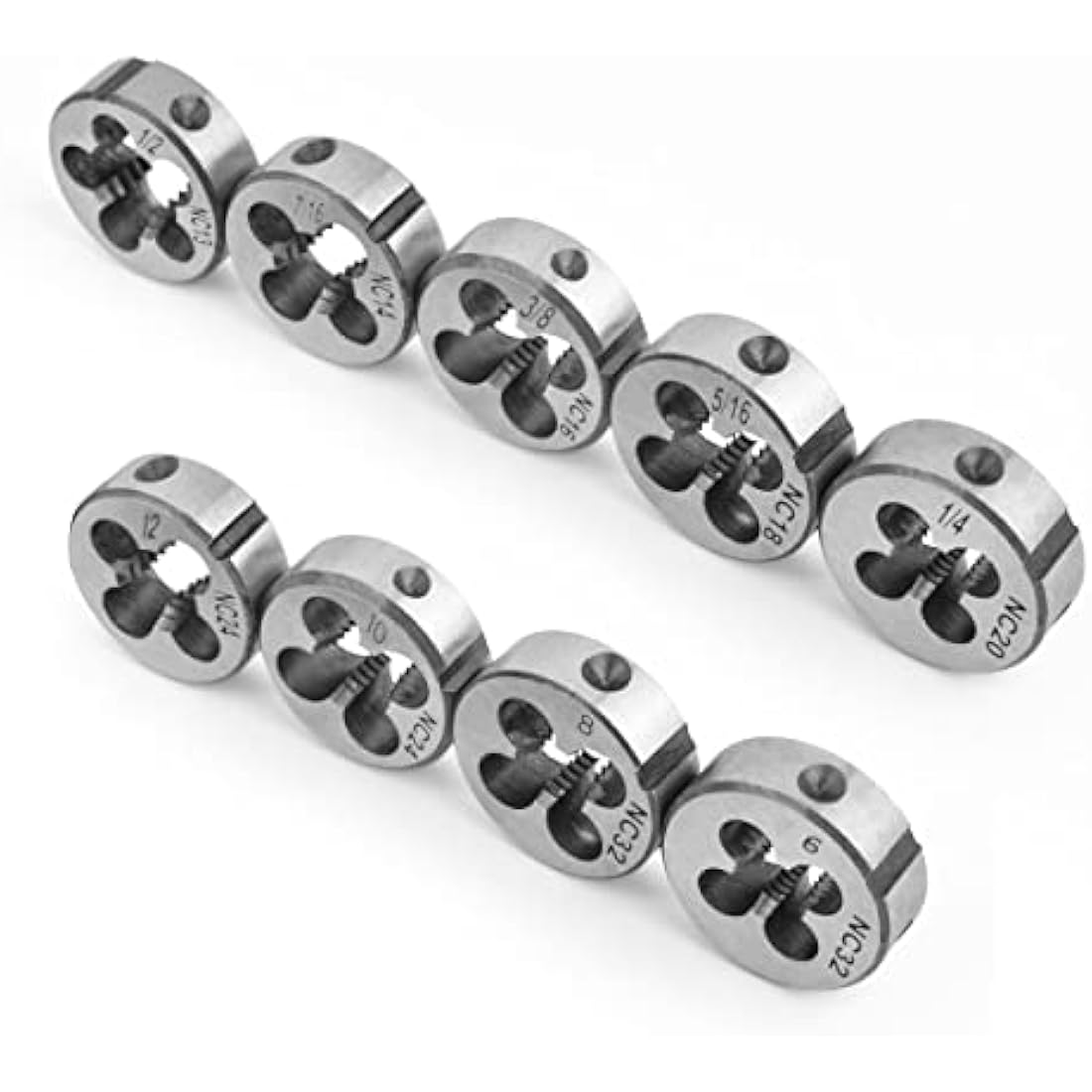 Gunpla UNF and UNC Taps and Dies Set 24 Pieces SAE 1/8-1/2 Inch Tungsten Alloy Steel Tapping and Threading Tool Kit, Heavy Duty Internal and External Cutting Male Female Threads with Die Holder